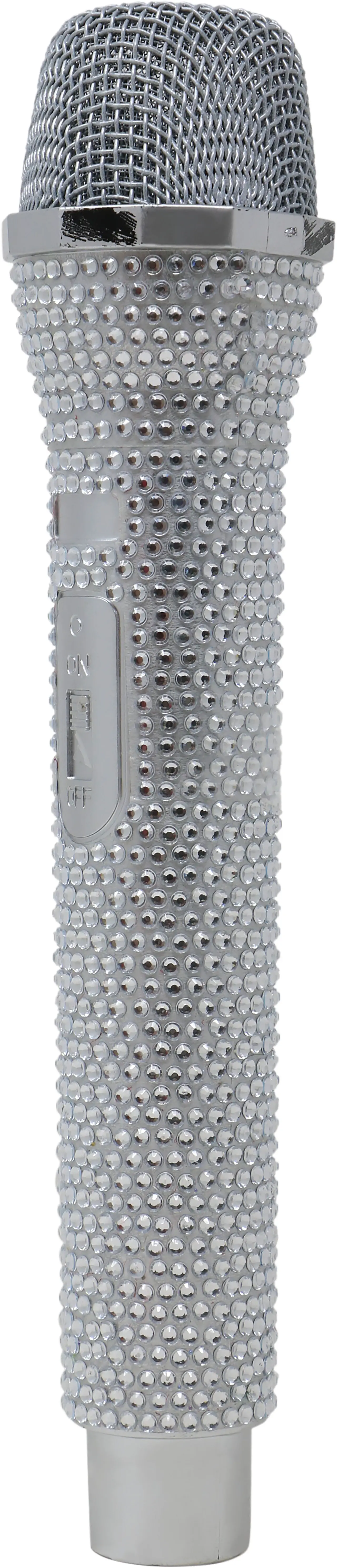 Mikrofon i PVC, sølv, 24 cm