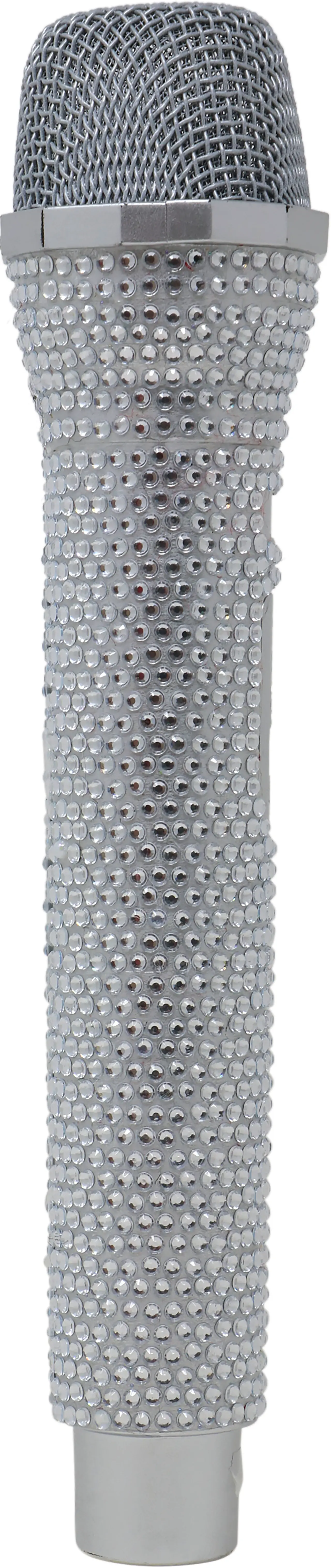Mikrofon i PVC, sølv, 24 cm