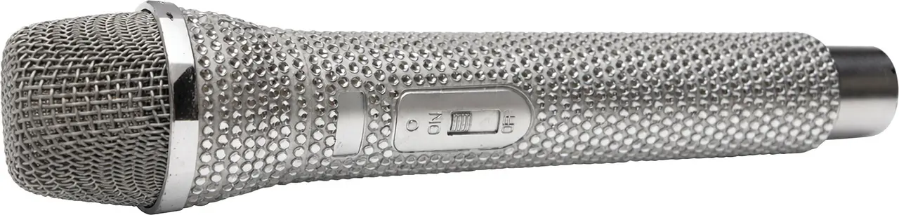 Mikrofon i PVC, sølv, 24 cm