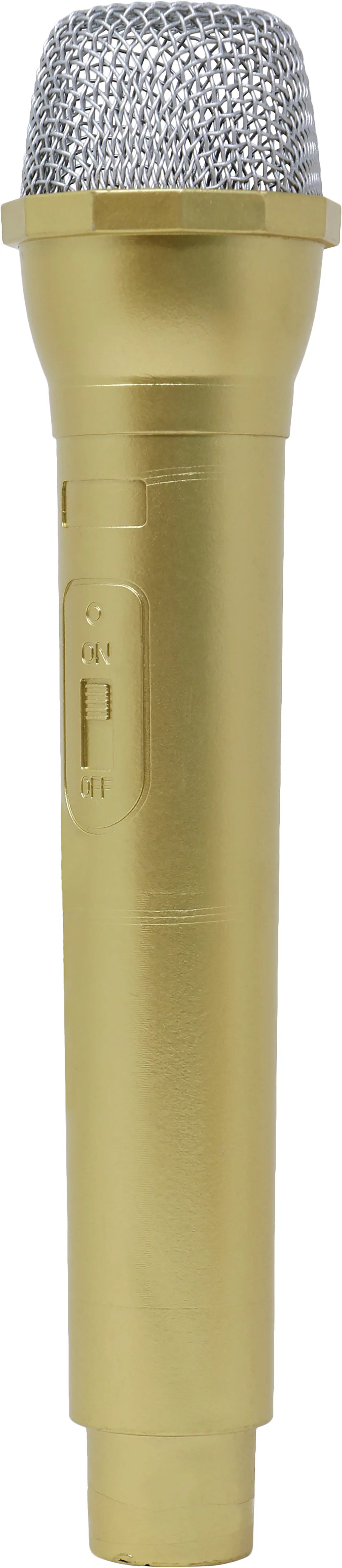 Mikrofon i PVC, guld, 24 cm