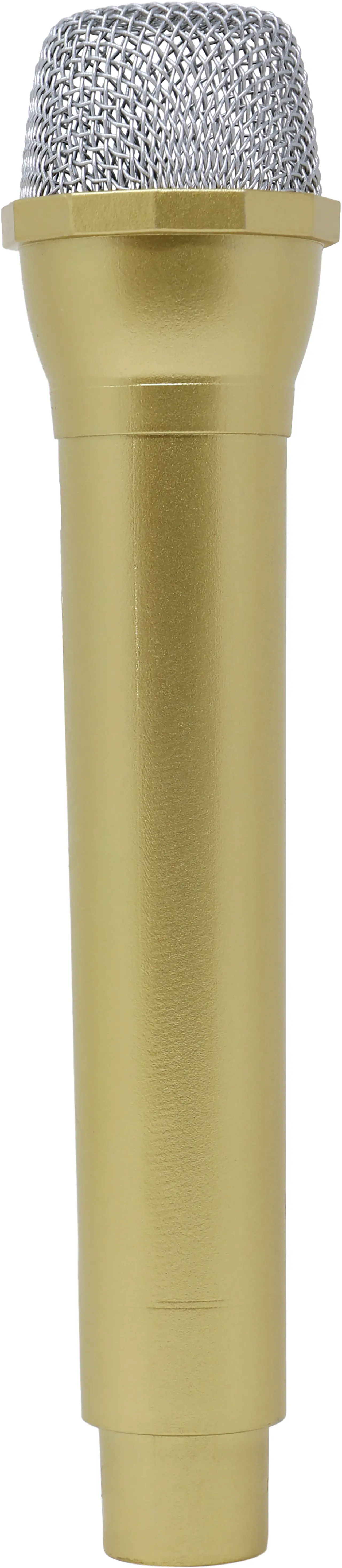 Mikrofon i PVC, guld, 24 cm