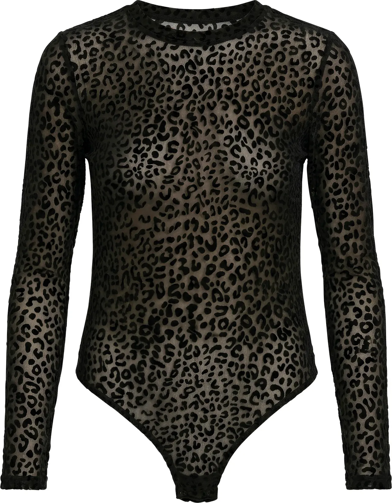 Gennemsigtig body med leopardmønster til damer