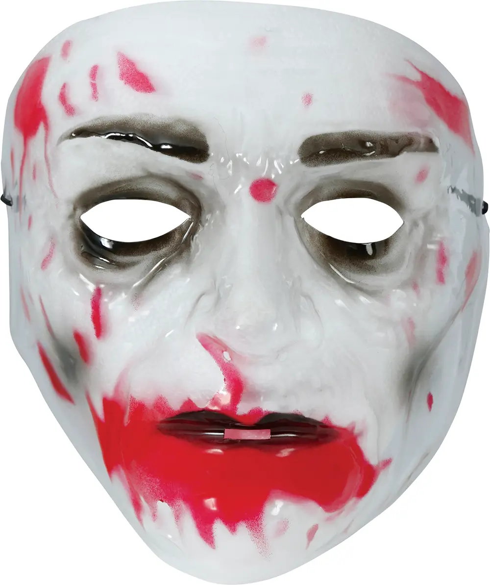 Gennemsigtig mandemaske med blod, PVC