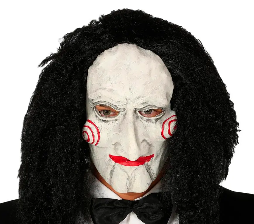 Dukkemaske med hår, latex