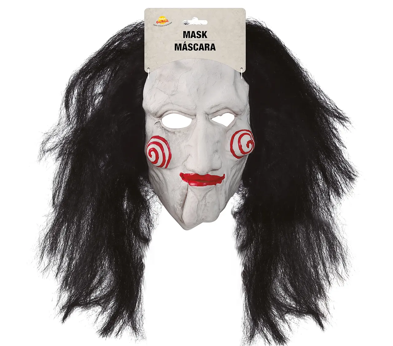 Dukkemaske med hår, latex