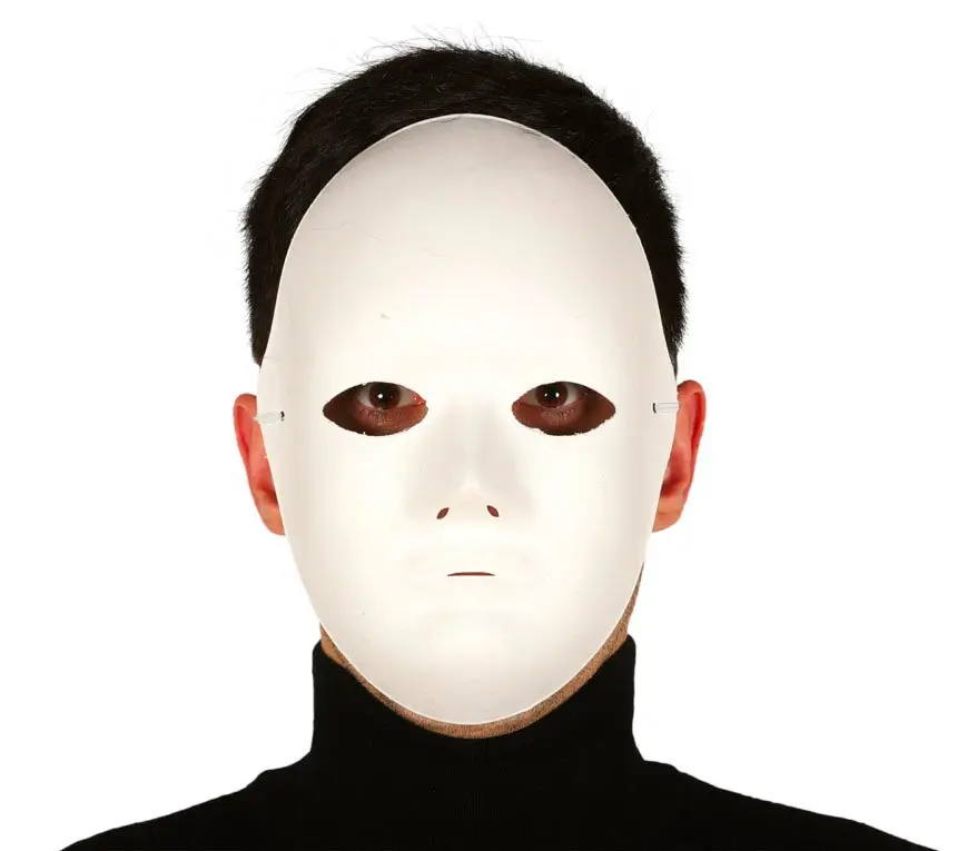 Hvid "papmaché"-maske