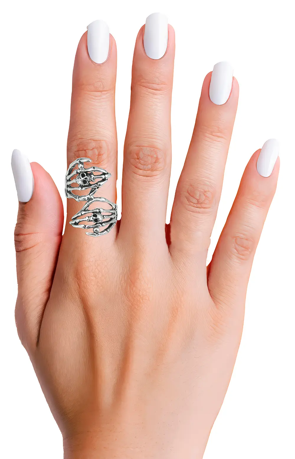 Ring med skelethånd, metal