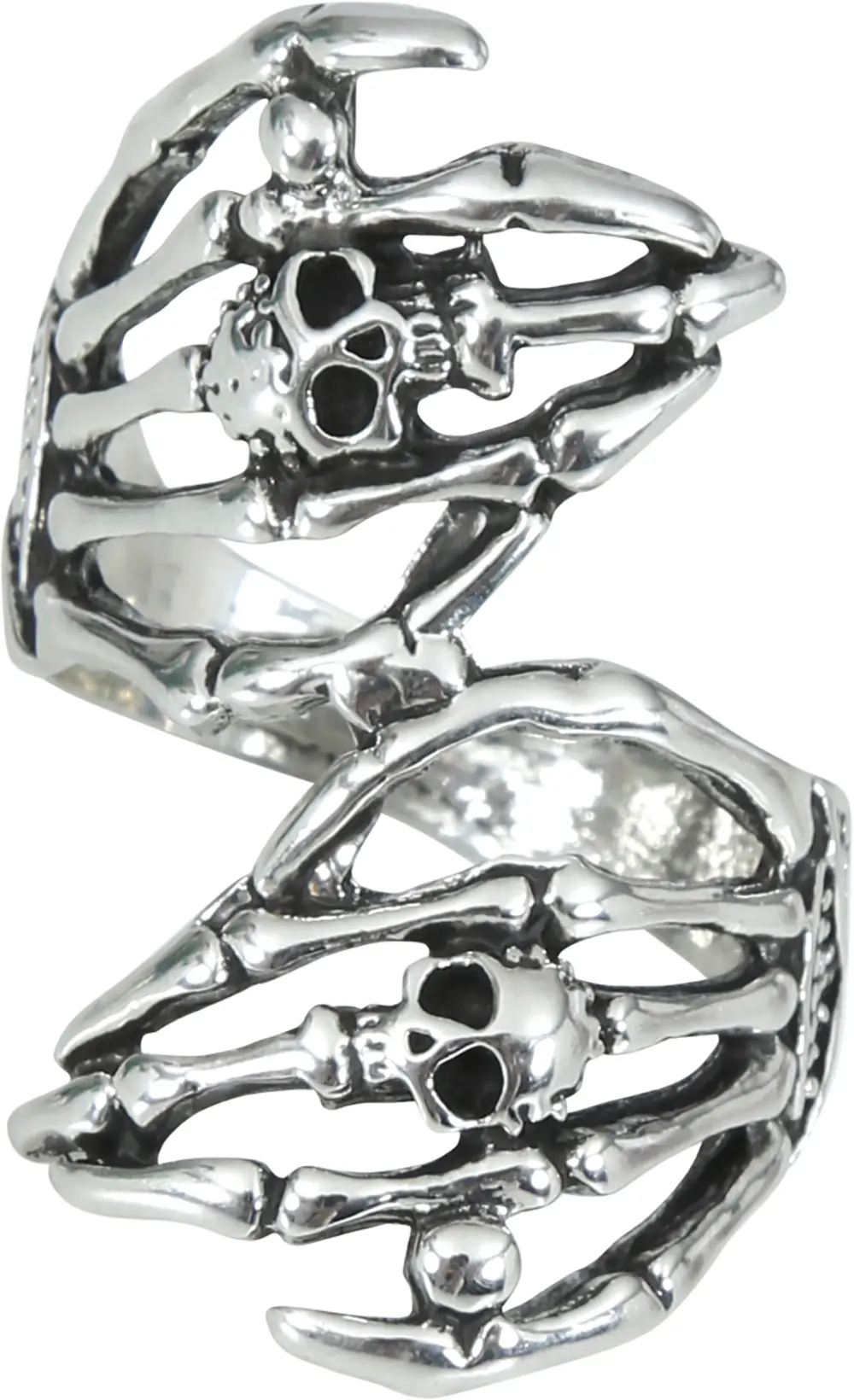 Ring med skelethånd, metal