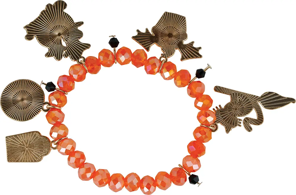 Orange armbånd med vedhæng