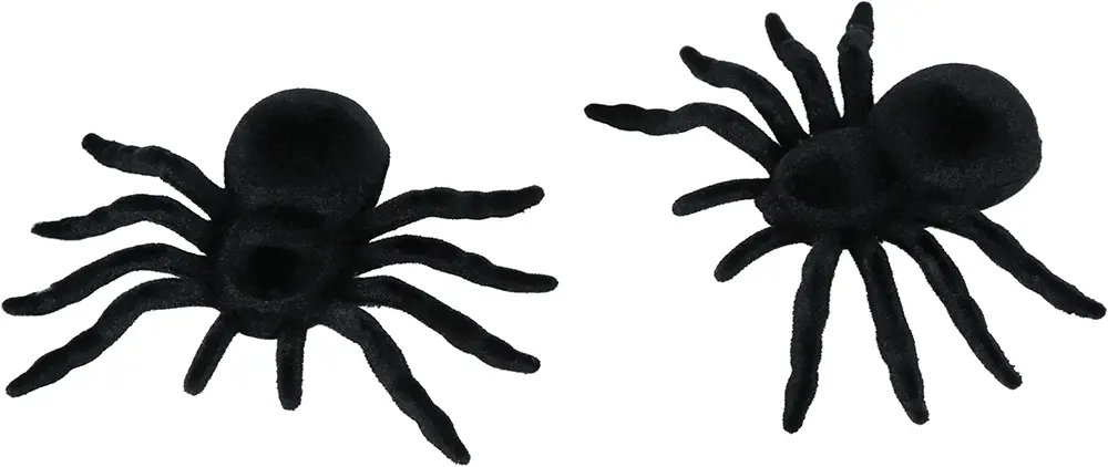 Pakke med 2 edderkopper i PVC, 10 cm
