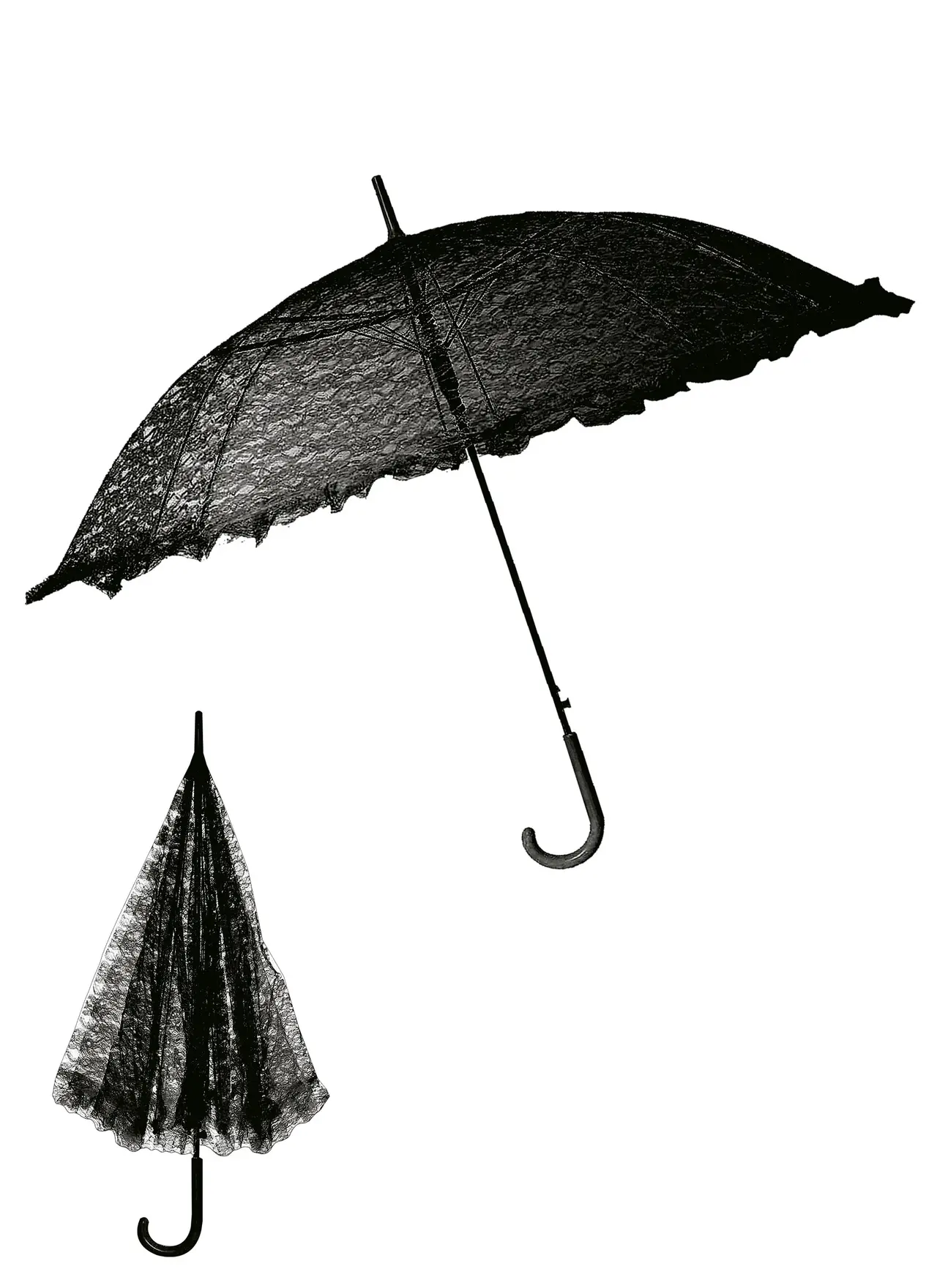 Sort gotisk paraply, 70 cm
