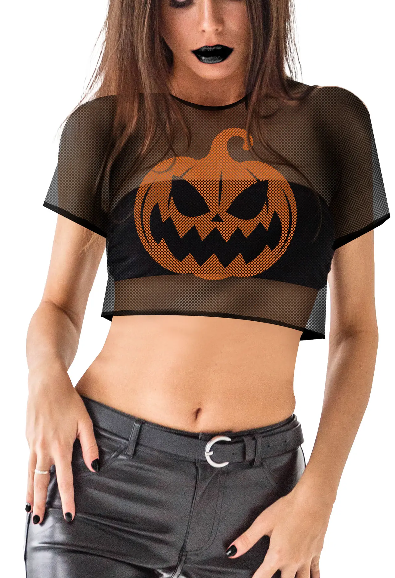 Croptop-T-shirt med græskar