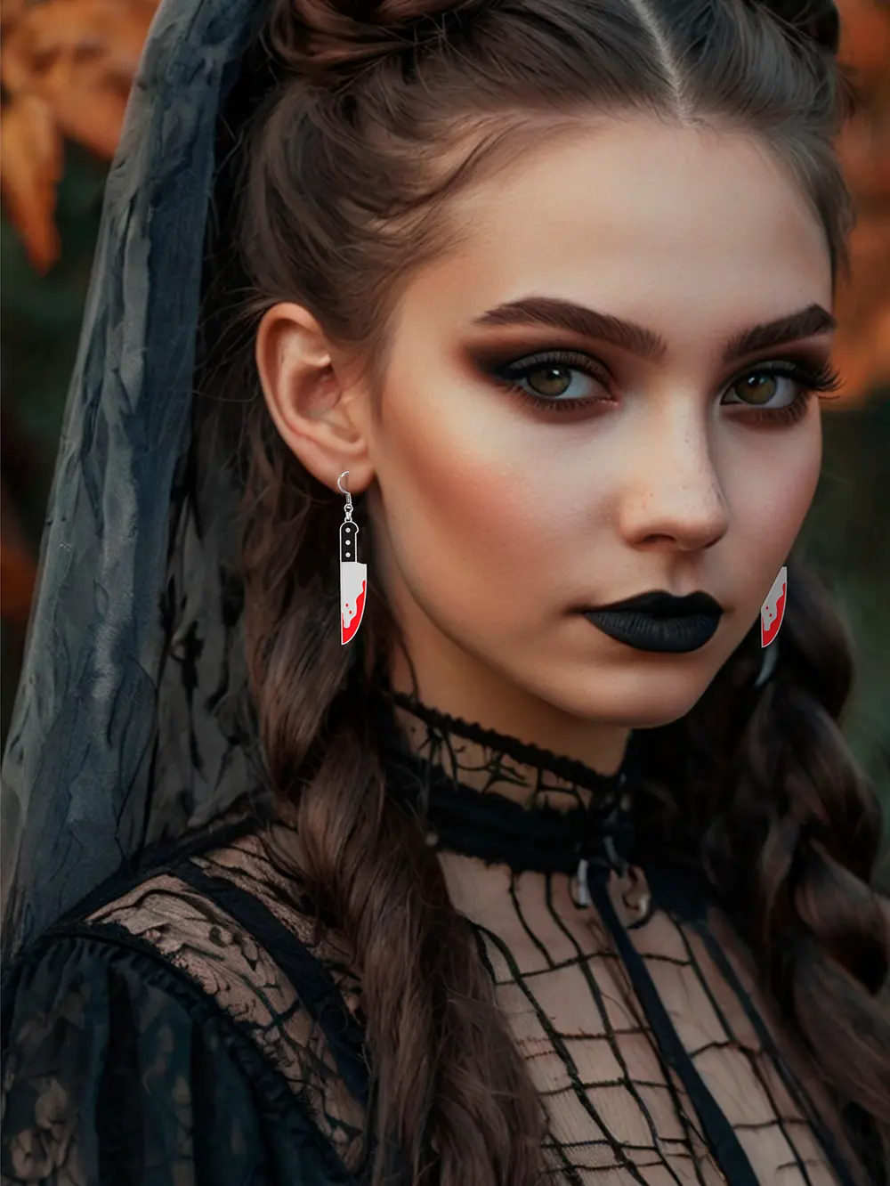 Halloween-øreringe, knive