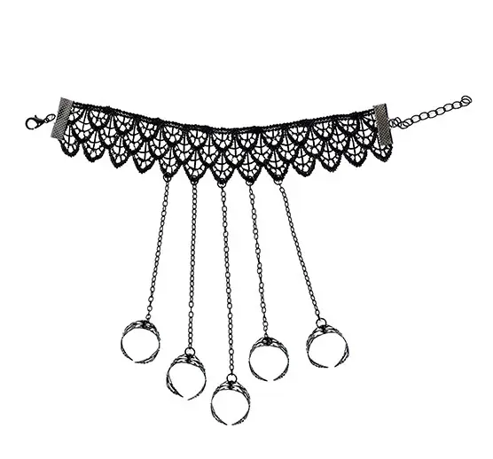 Gotisk armbånd med ringe, metallic