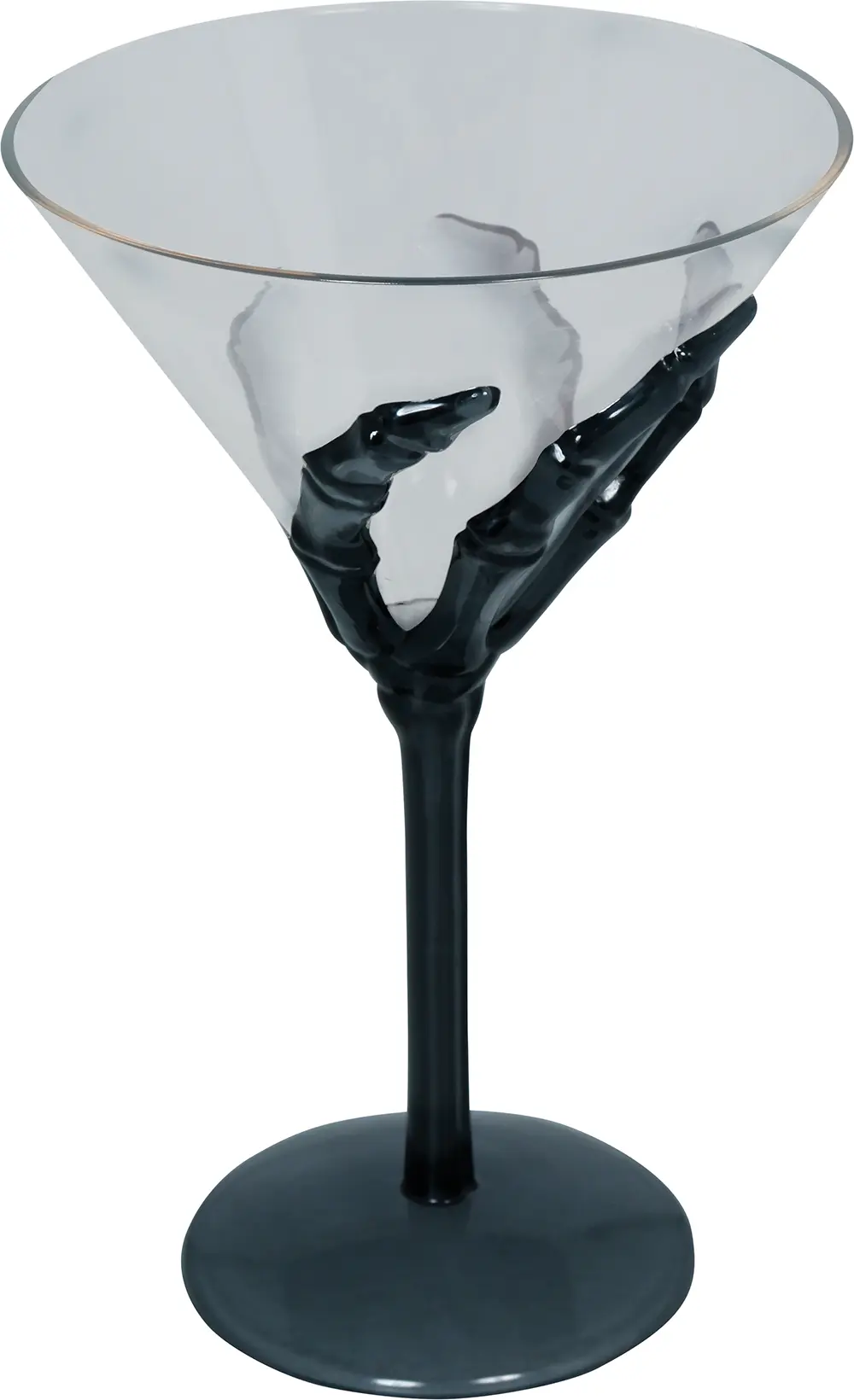 Cocktailglas med skelethånd, PVC, 18 cm