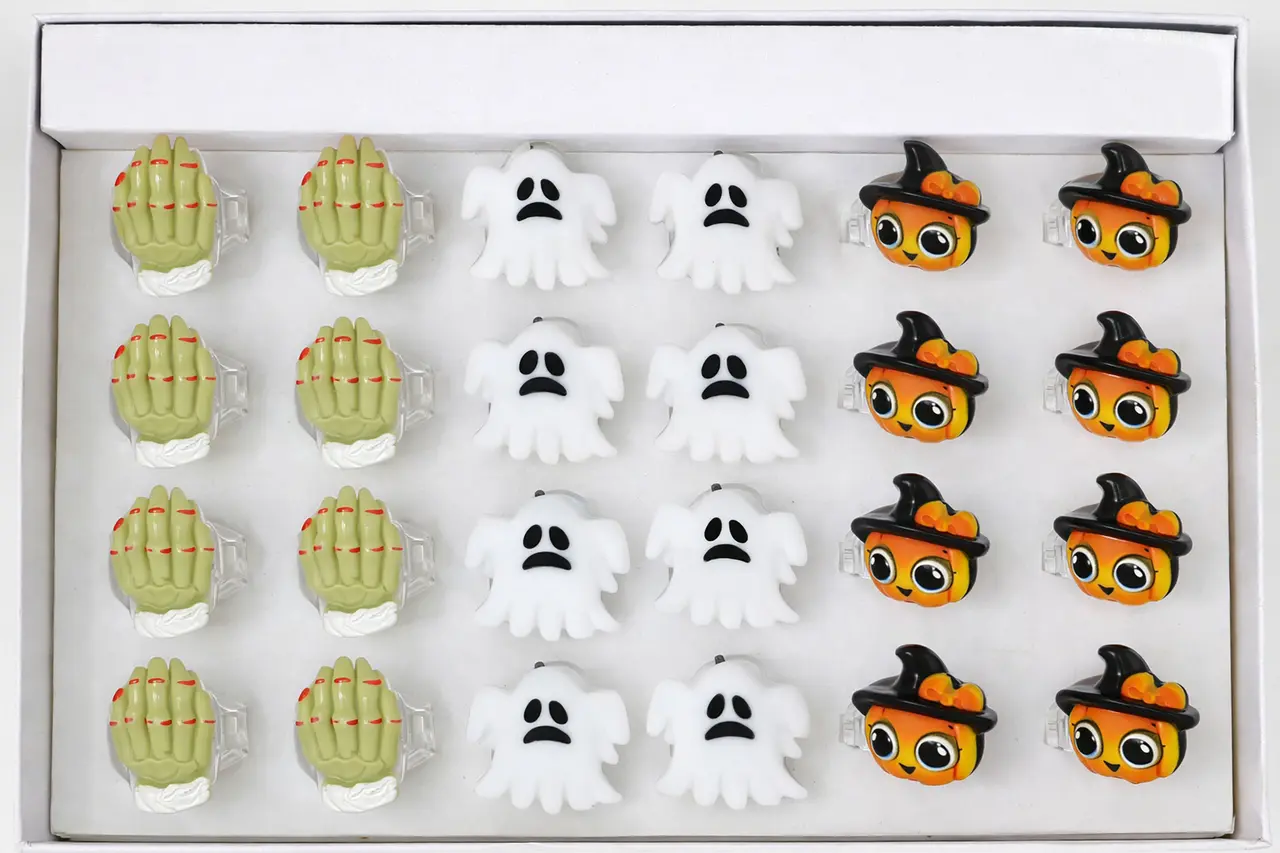 Halloween-ring med lys, 3 cm