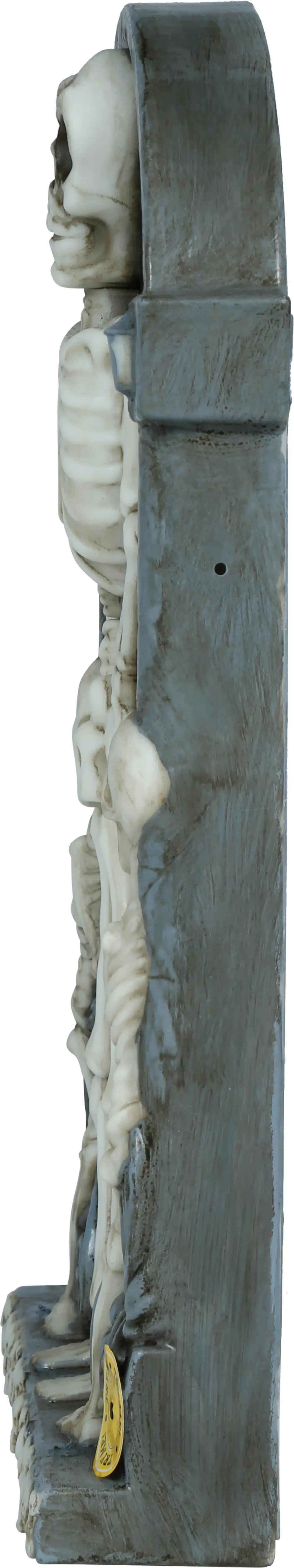 Gravsten med skeletter, lys, lyd og bevægelse, 31 × 18 cm