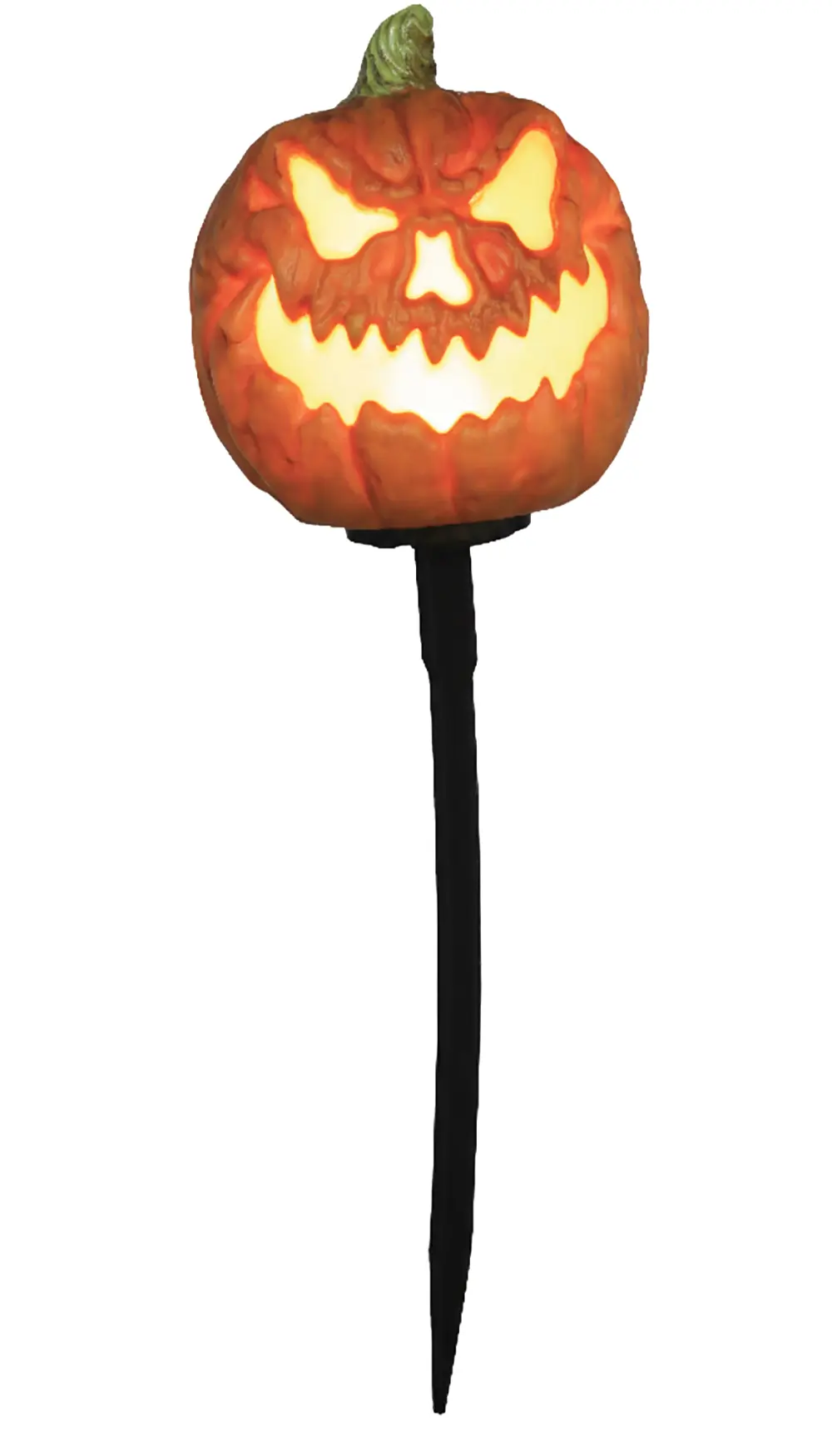 3 græskar med lys og lyd, PVC, 13 cm