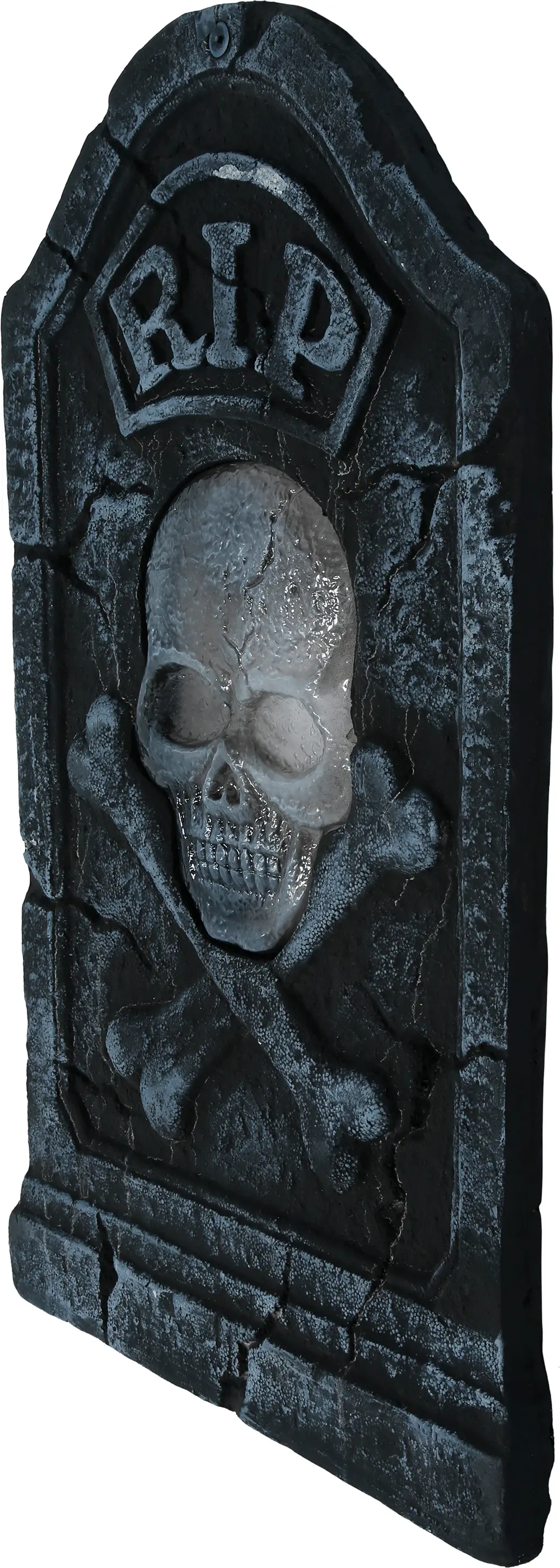 Piratgravsten med kranie, lys og lyd, PVC, 90 × 5