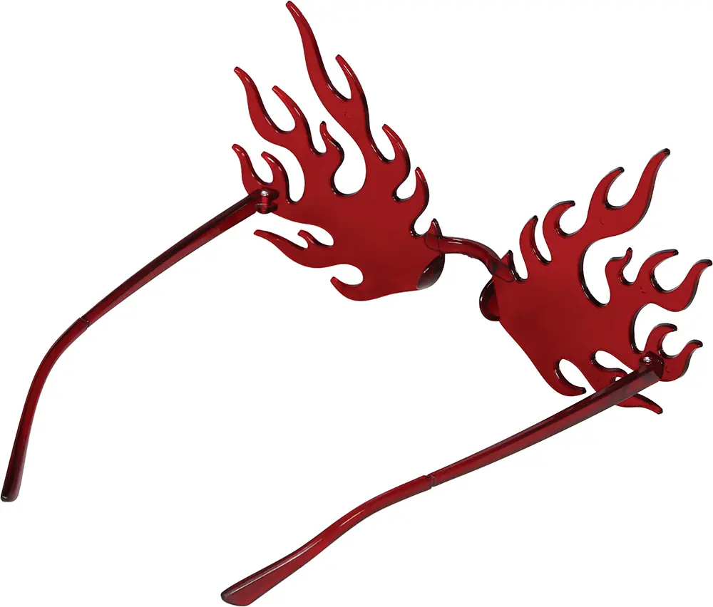 Flammebriller, rød plast