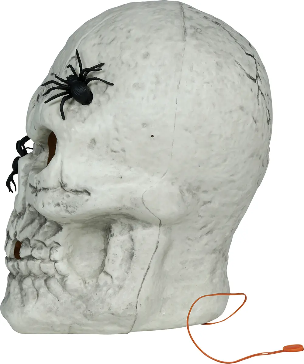 Kranie med edderkopper og lys, PVC, 35 cm
