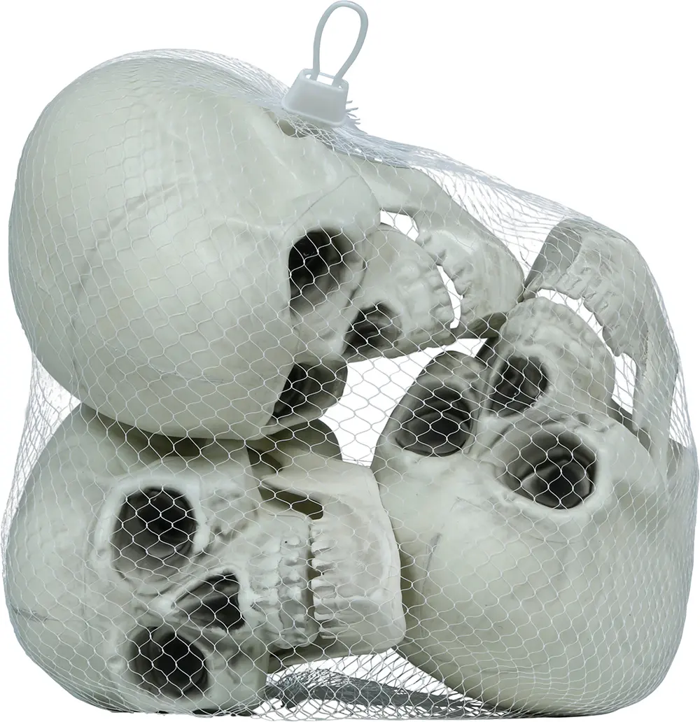 Sæt med 3 kranier, PVC, 15 cm