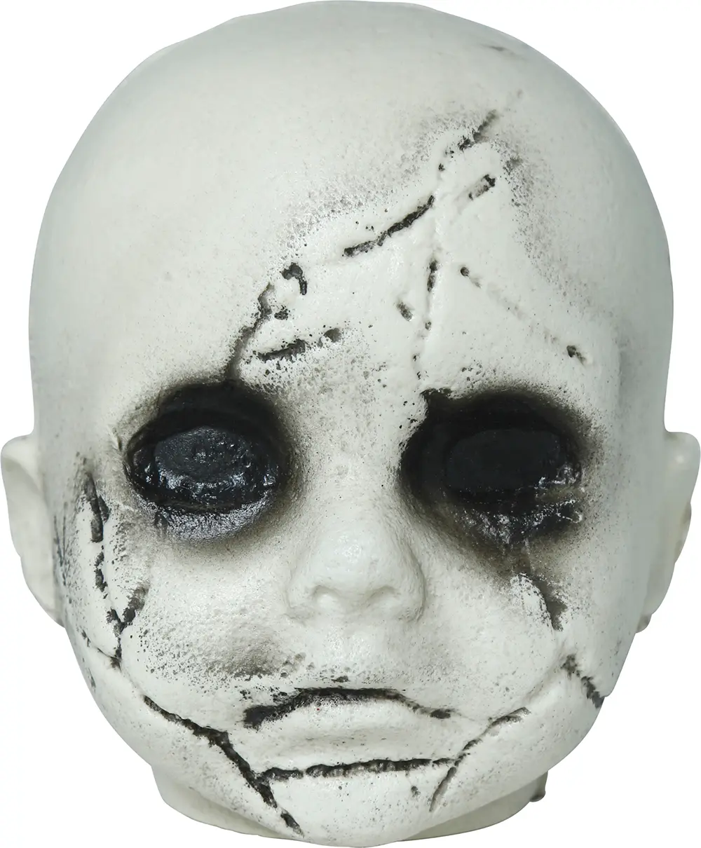 Sæt med 3 uhyggelige børnehoveder, PVC, 10 cm