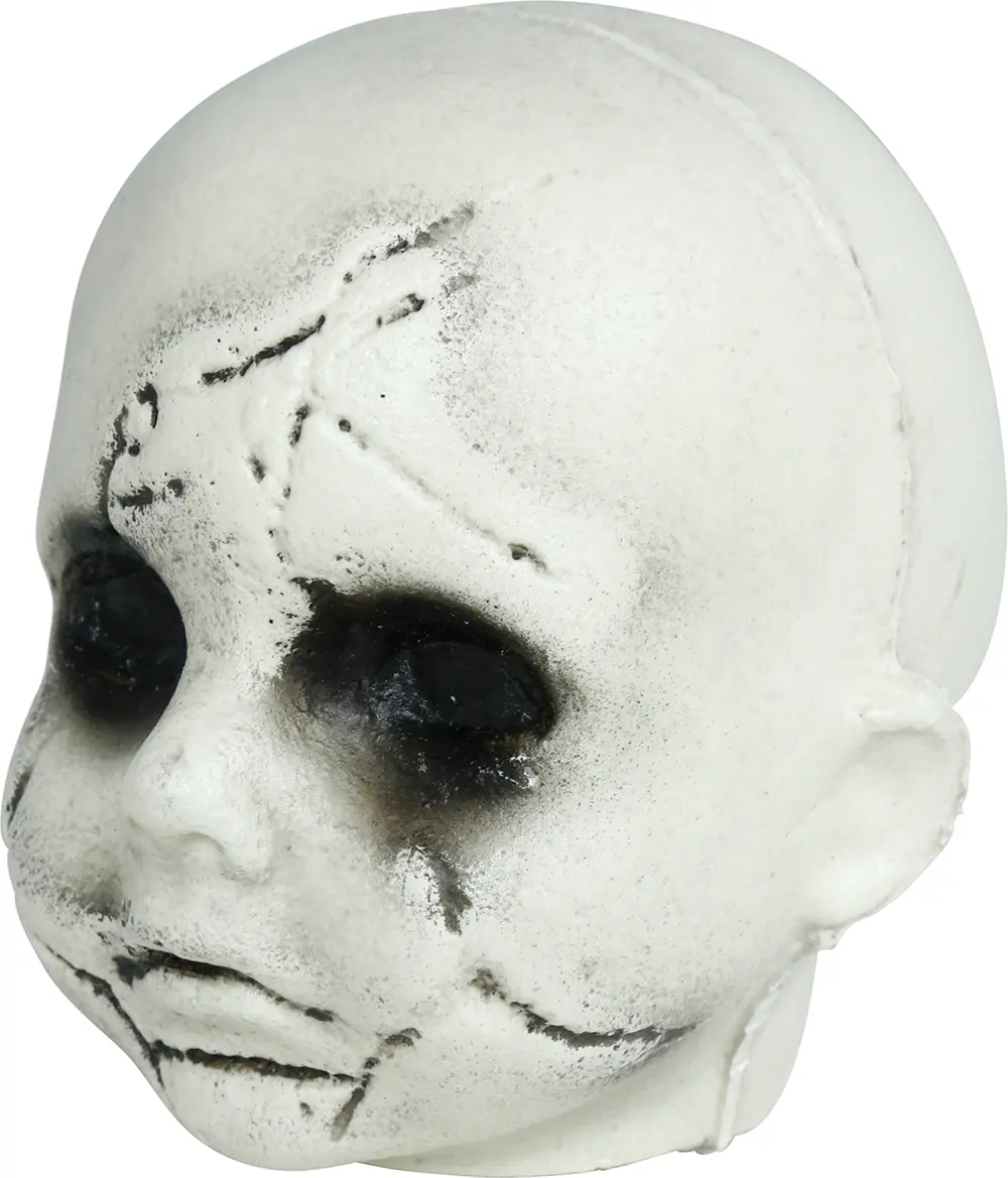 Sæt med 3 uhyggelige børnehoveder, PVC, 10 cm