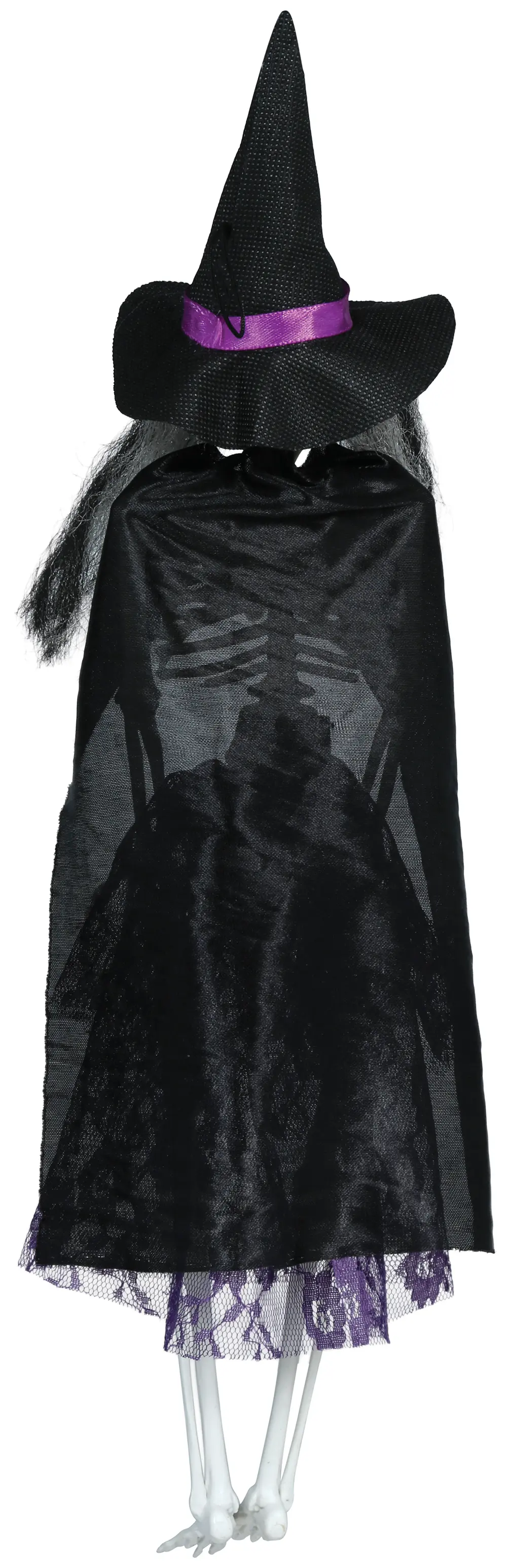 Hængende skeletheks med kjole, 47 cm