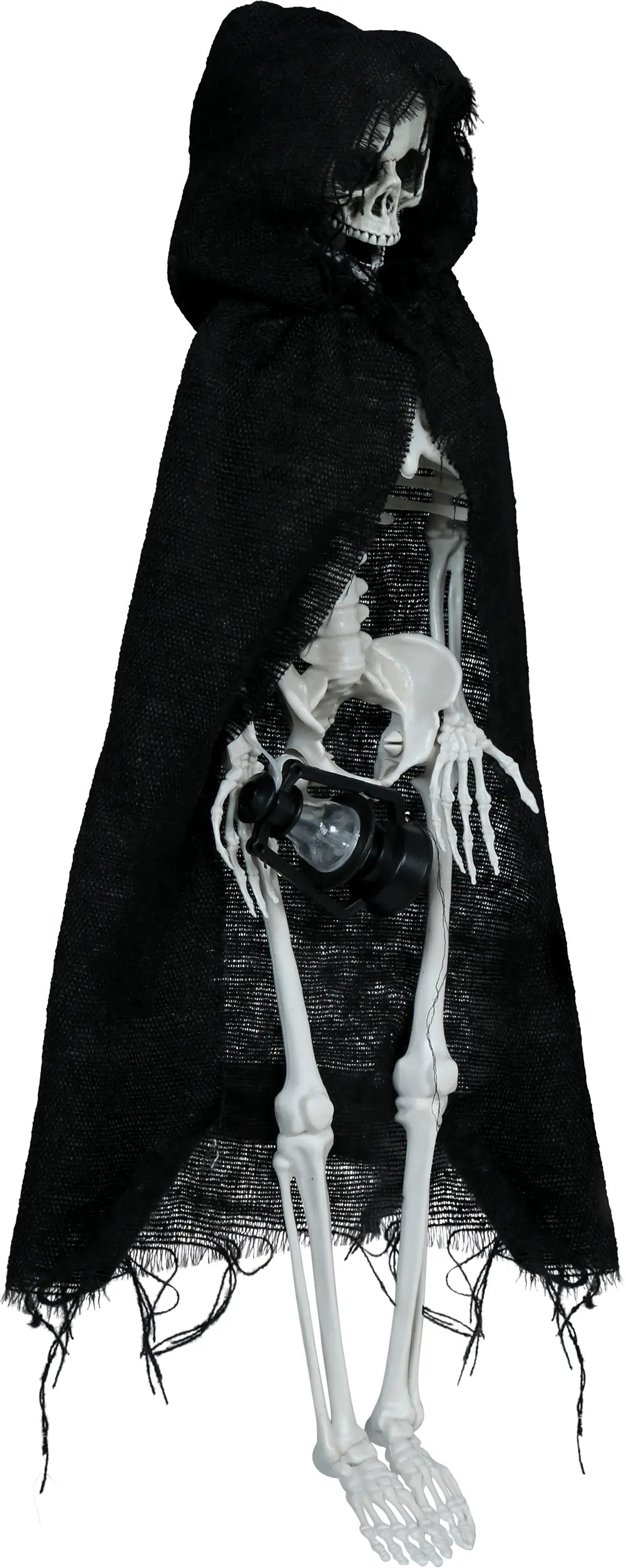 Hængende skeletdekoration med sort tunika, 40 cm