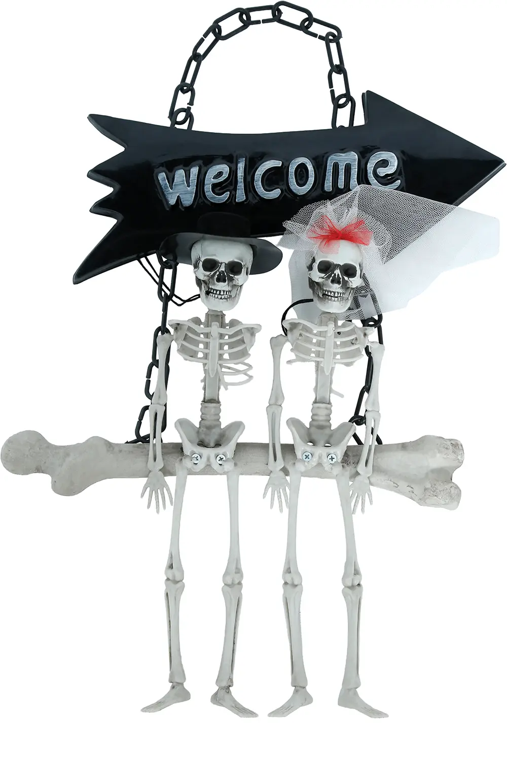 Skilt med skeletter "Welcome", PVC, 30 × 25 cm