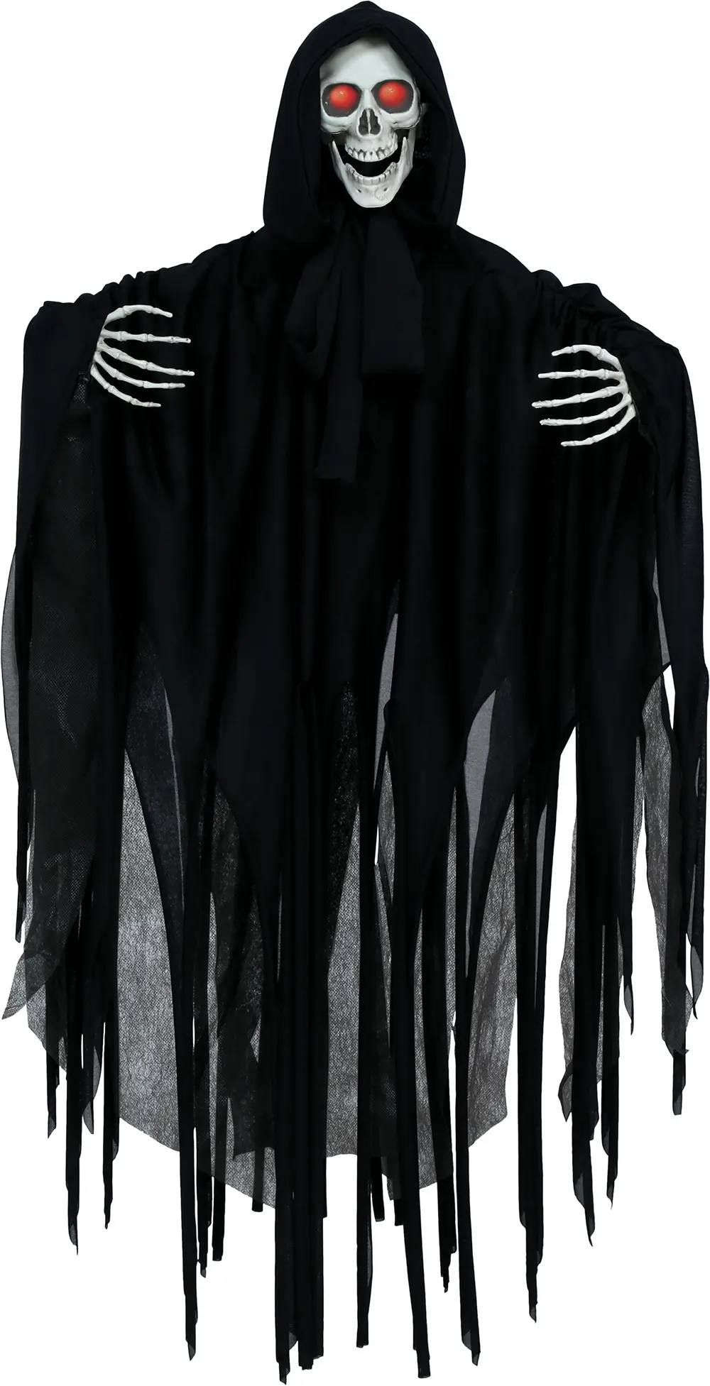 Hængende skeletdekoration med tunika, lys, lyd og bevægelse, 90 cm
