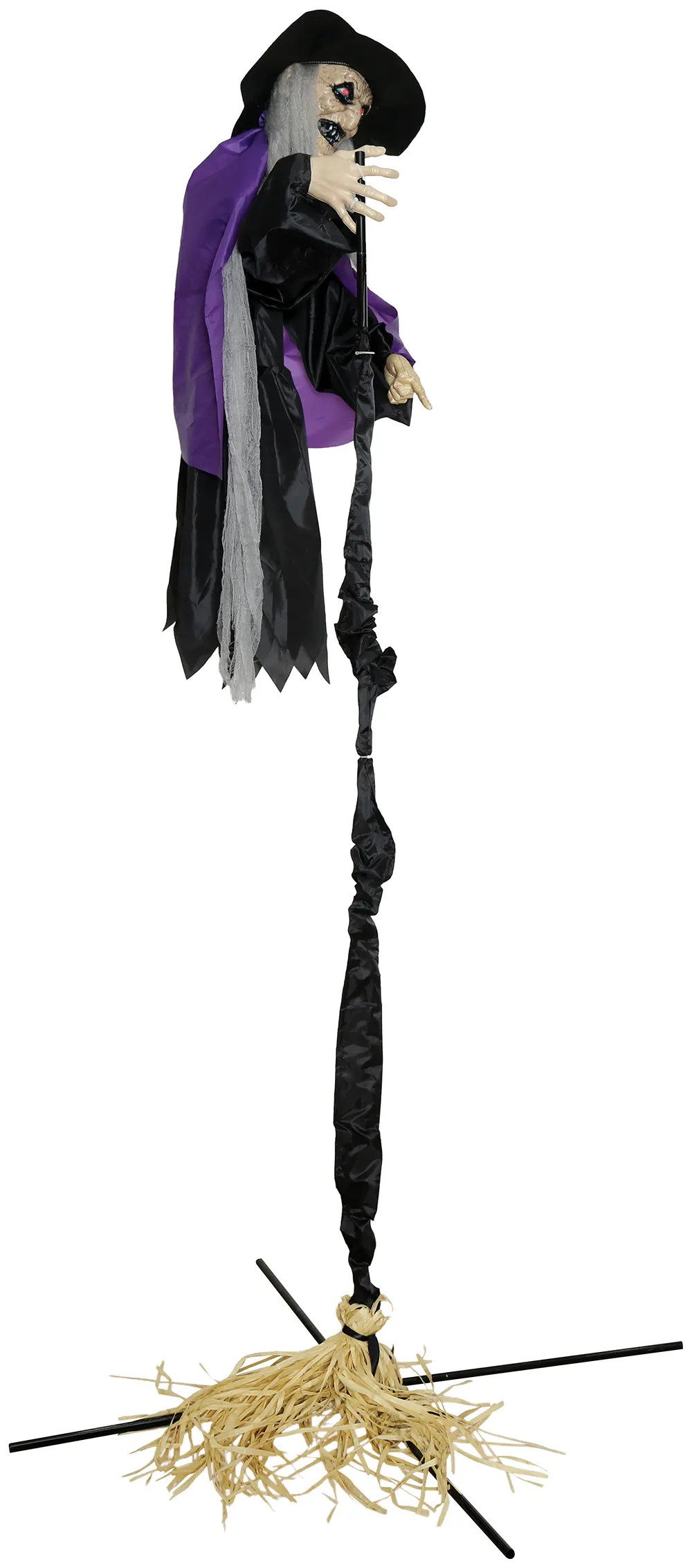 Flyvende heks med fod, lys, lyd og bevægelse, 225 cm
