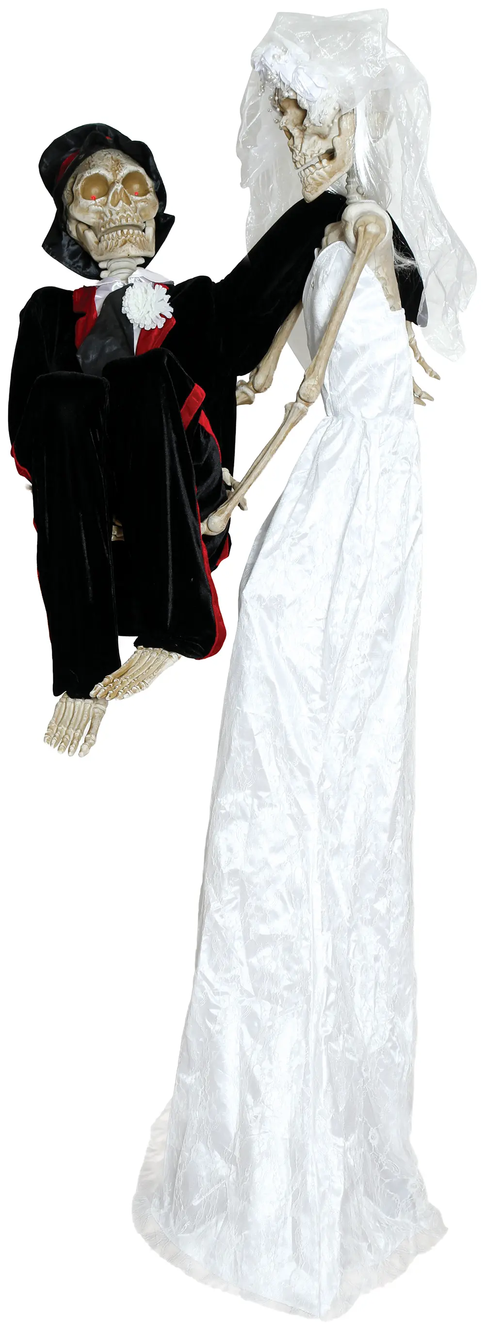 Brudepar med lys, lyd og bevægelse, 190 cm (metalfod)