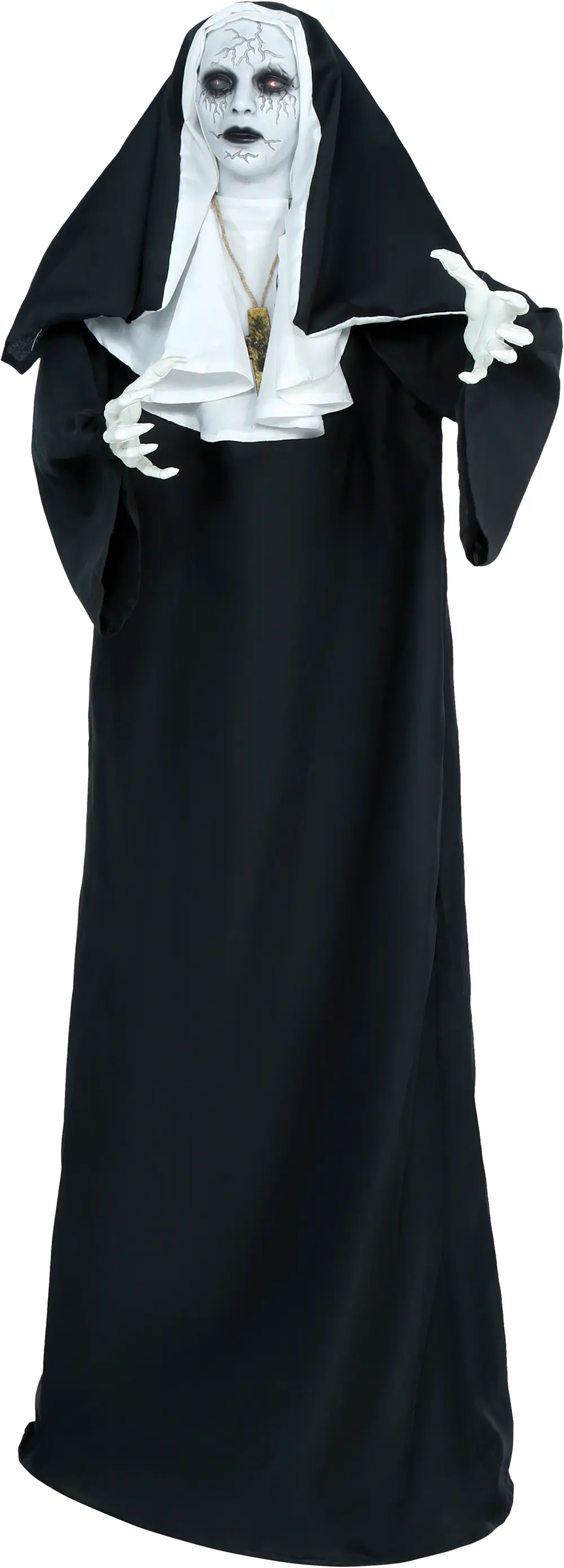 Skræknonne med stativ, lys, lyd og bevægelse, 150 cm
