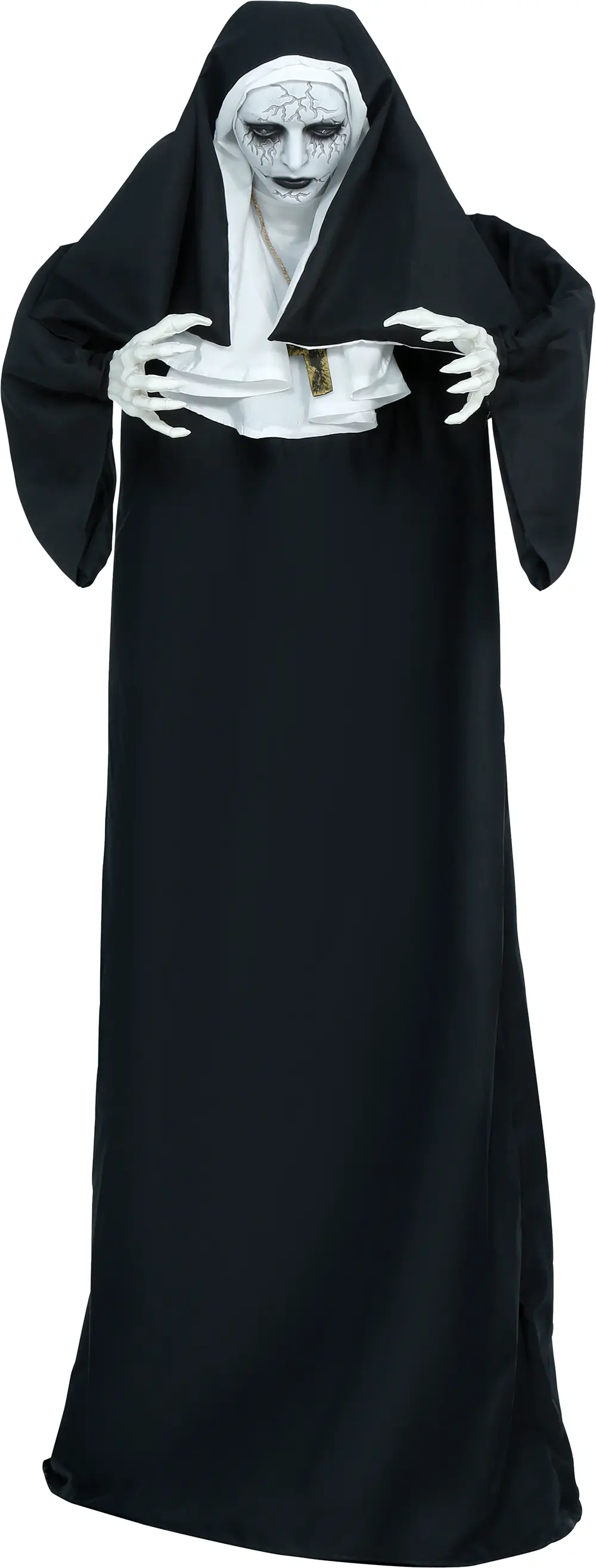 Skræknonne med stativ, lys, lyd og bevægelse, 150 cm