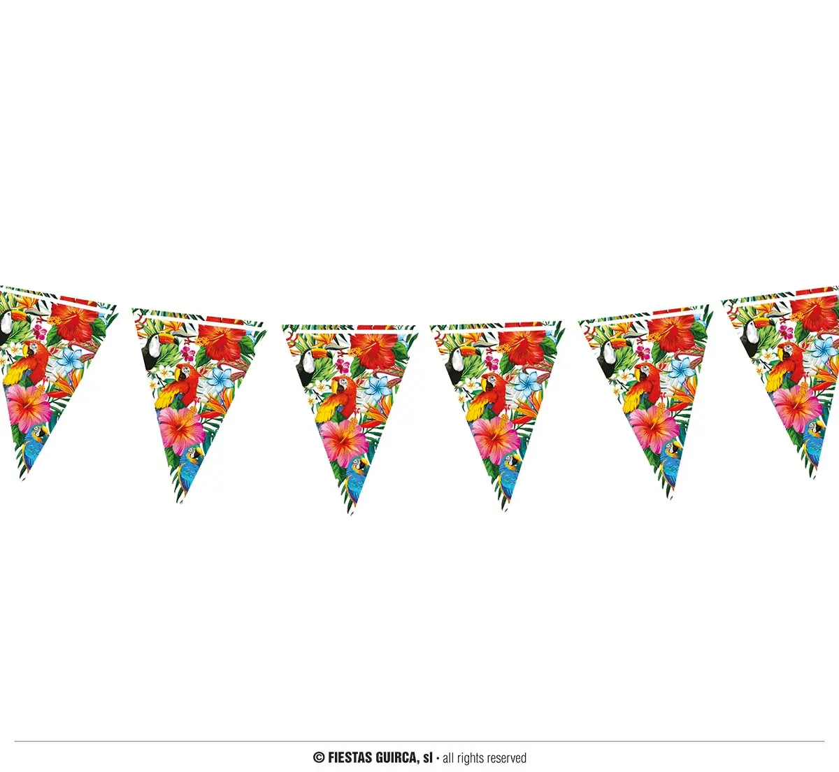 Vimpelguirlande Hawaii 300 cm, 19 × 27 cm, papir