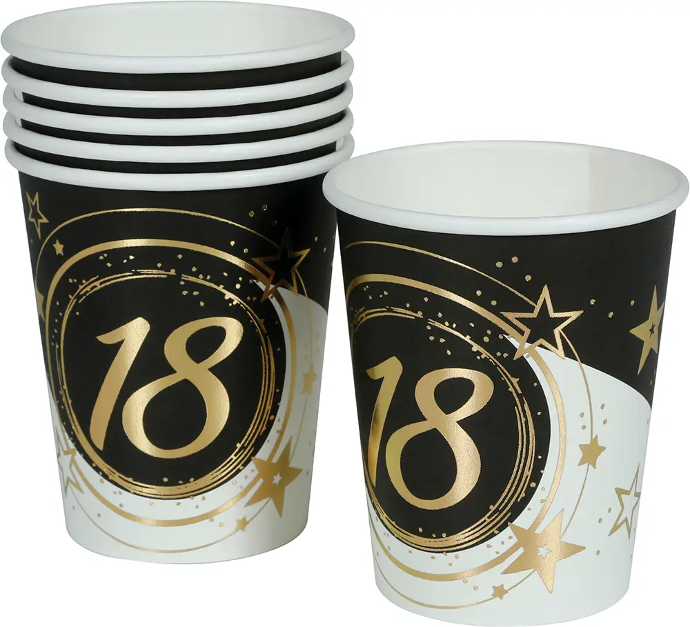 Pose med 6 bægre 18 år, 240 ml, 9 cm