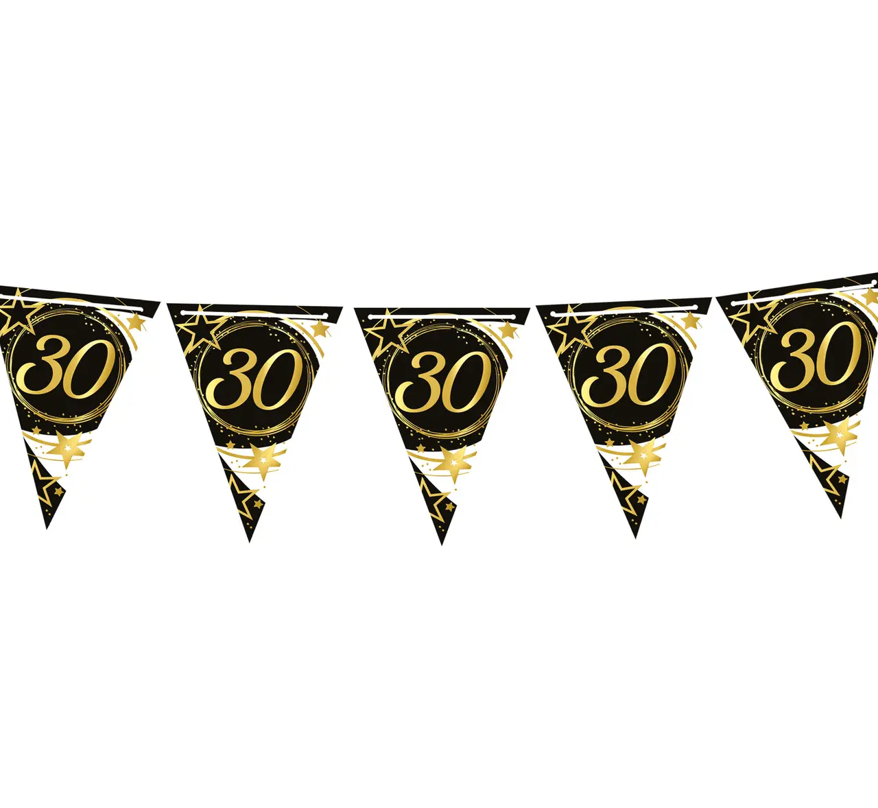 Vimpelguirlande 30 år 300 cm, 19 × 27 cm, papir