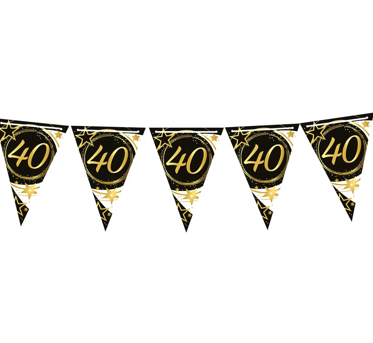Vimpelguirlande 40 år 300 cm, 19 × 27 cm, papir