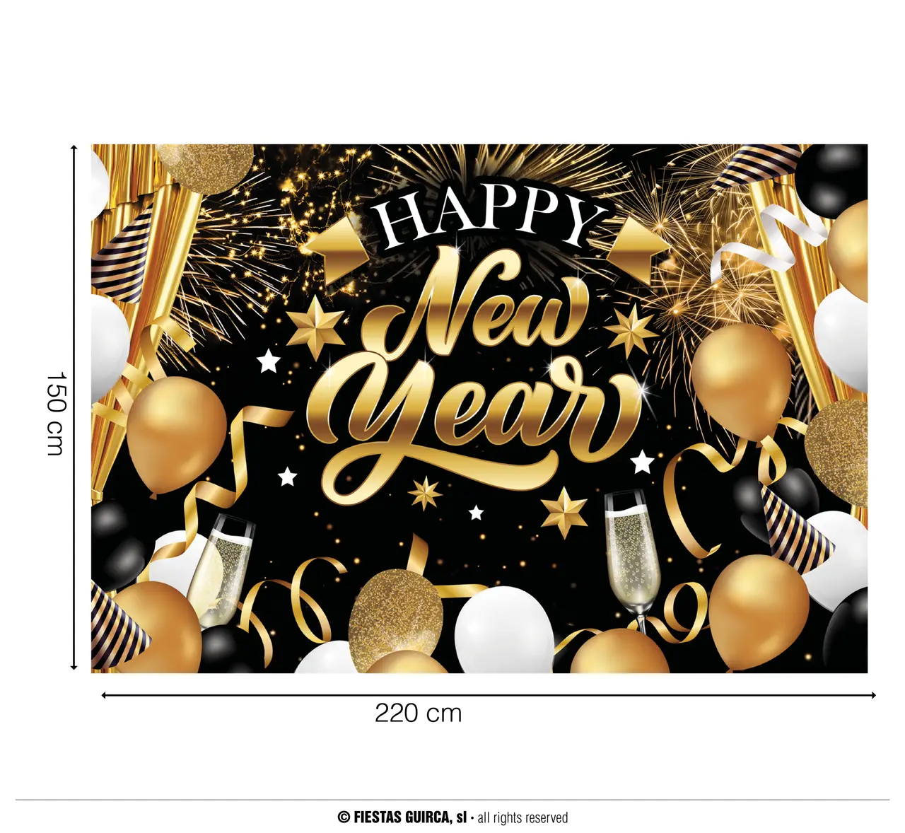 Fotovæg "Happy New Year", 220 × 150 cm
