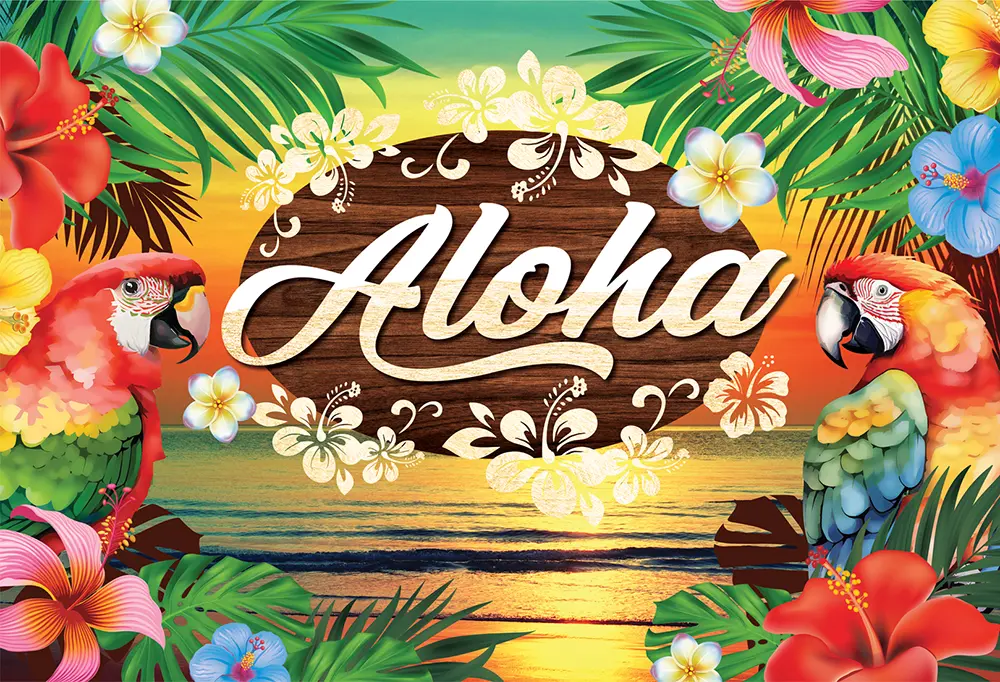 Baggrundsbanner Aloha Summer, 220 × 140 cm