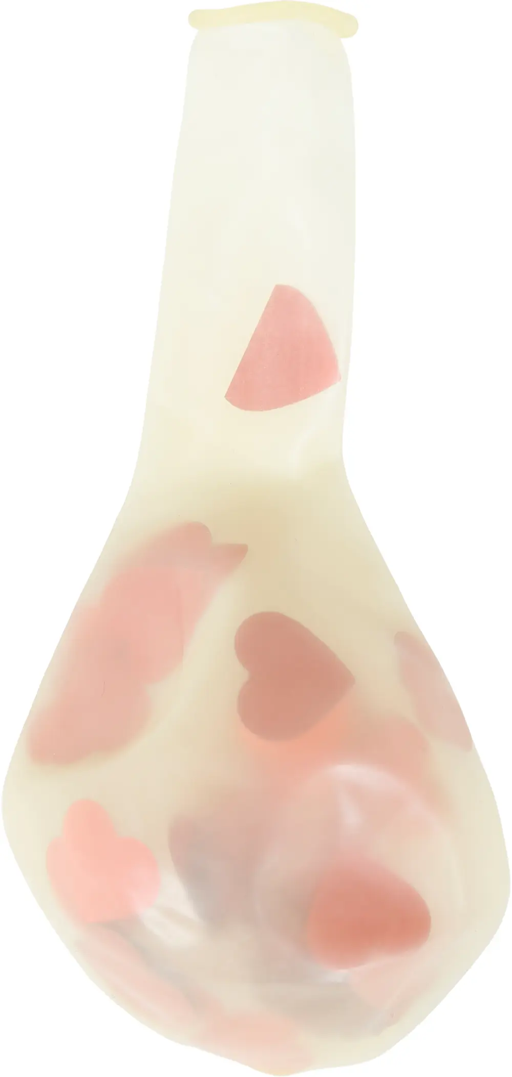 Pose med 10 balloner med hjertekonfetti, latex, 30 cm