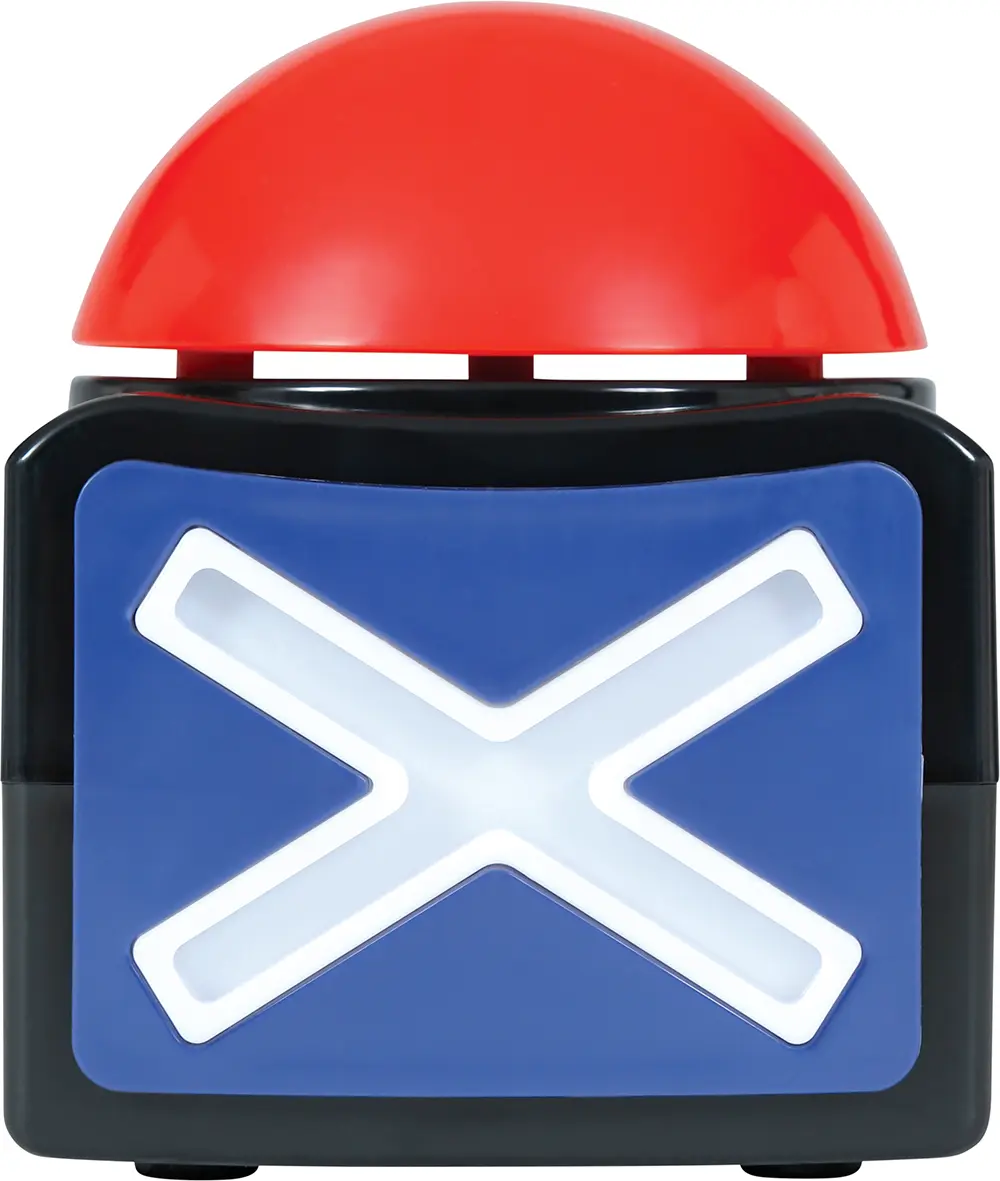 Buzzerknap "X" med lys og lyd 10 × 8 cm