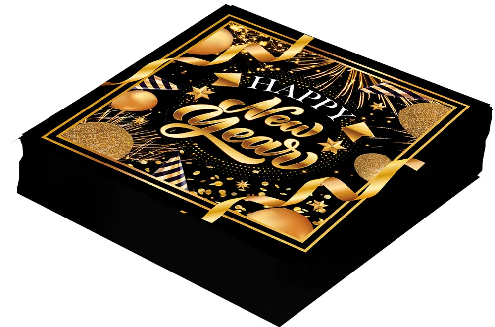 Pose med 20 servietter "Happy New Year", 16 × 16 cm