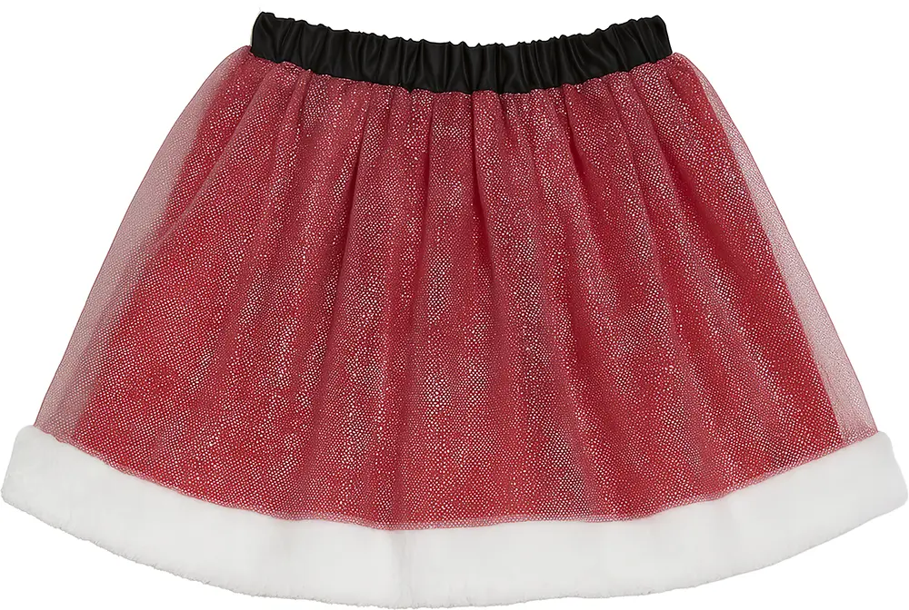 Rød julemor-tutu med glimmer til voksne, 40 cm