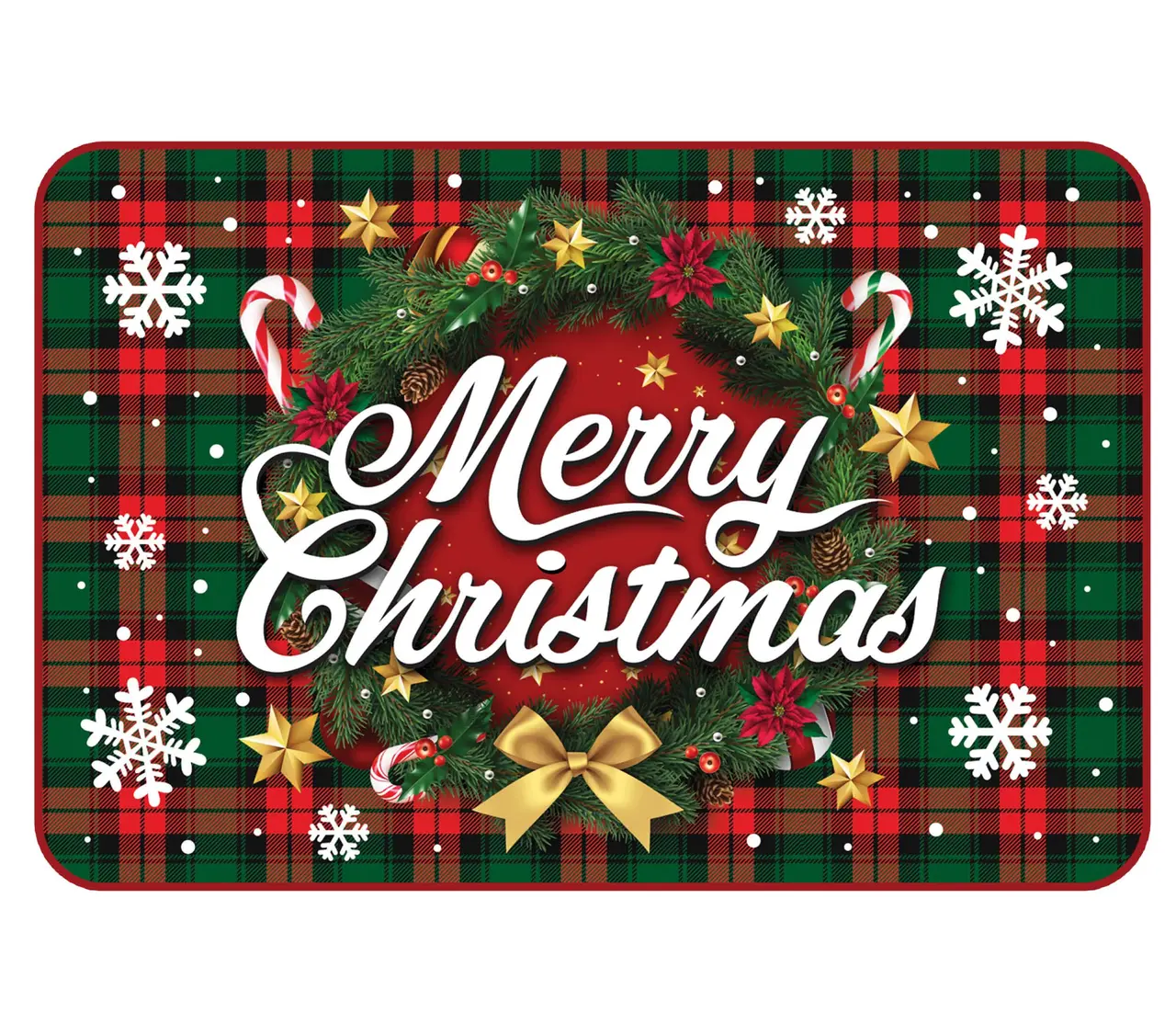 Juledørmåtte "Merry Christmas", 60 × 40 cm