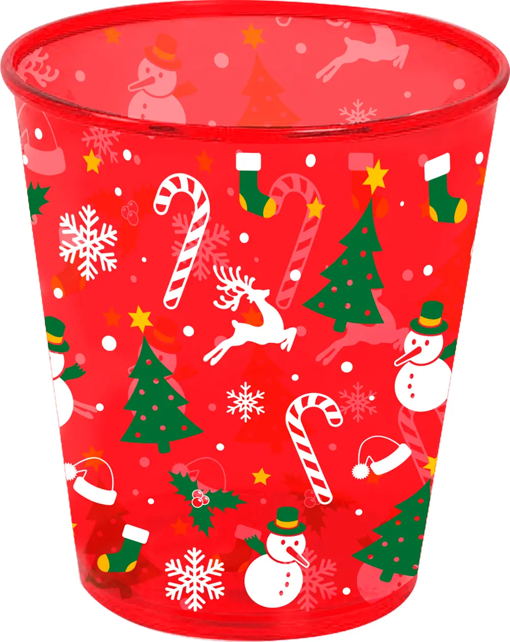Rødt julekrus 10 cm, plastik