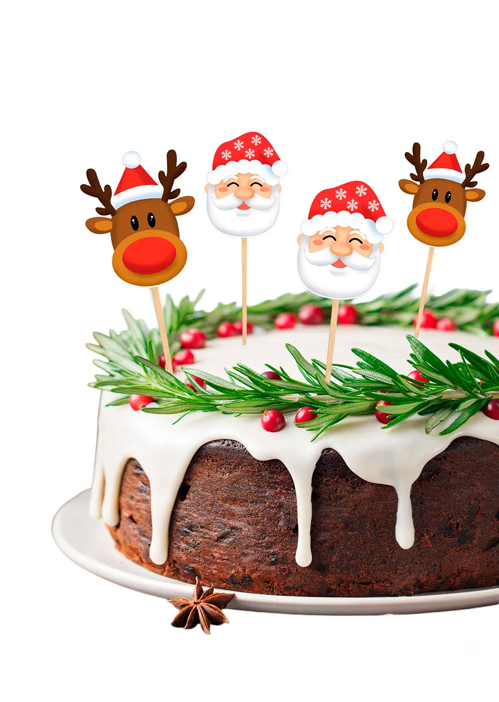 Kagetoppere til jul, 12 × 6 cm, papir
