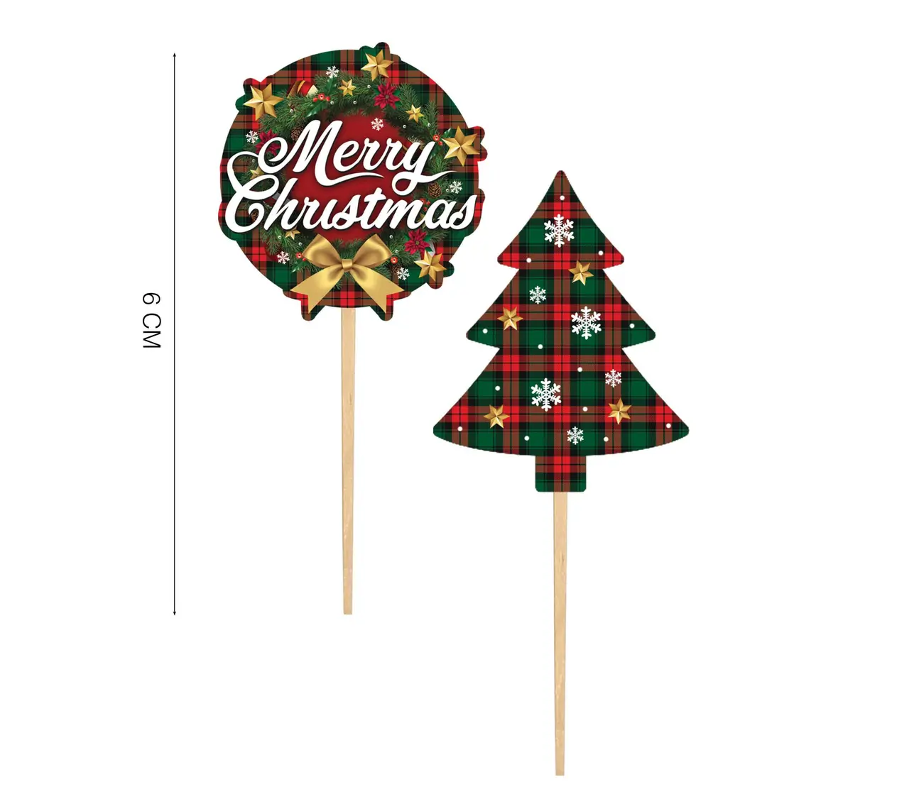 Ternet kagepynt til jul, 12 × 6 cm, papir